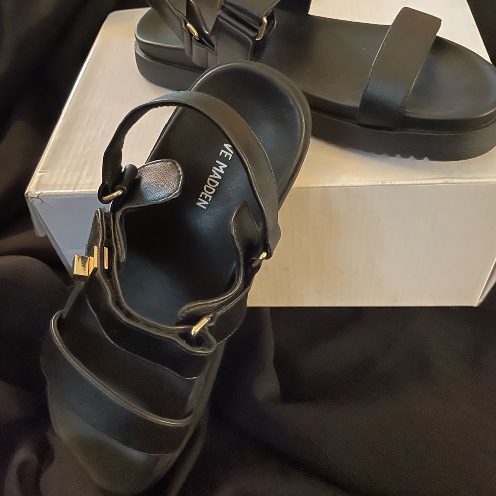 Steven By Steve Madden Black Kids Sandals